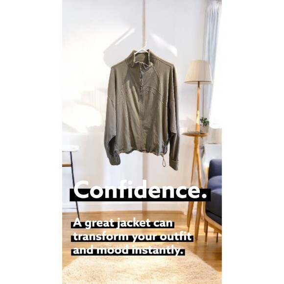 Lululemon jacket Define Relaxed Fit Jacket Luon Olive Green size 12 Gym Womens - Picture 5 of 16